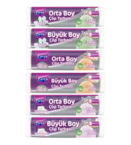 Orta ve Büyük Boy Büzgülü Kokulu 6'lı Çöp Torbası Set