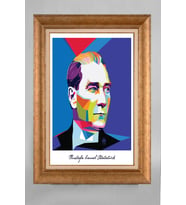 EV İŞYERİ OFİS İÇİN ALTIN ÇERÇEVELİ PASPARTULU ATATÜRK TABLO S710