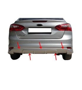 Ford Focus Uyumlu 3 Sedan Arka Tampon Altı Fiber 2011-2014