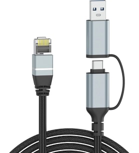 USB C - Ethernet Kablosu 10 FT, Tip C - RJ45 LAN Kablosu, Gigabit Ağ İnternet Adaptörü, Doğrudan Bağlı, Thunderbolt 4/3 MacBook Air/Pro, XPS, iPhone 15 Serisi, Galaxy S24 ile Uyumlu