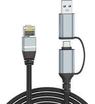 USB C - Ethernet Kablosu 10 FT, Tip C - RJ45 LAN Kablosu, Gigabit Ağ İnternet Adaptörü, Doğrudan Bağlı, Thunderbolt 4/3 MacBook Air/Pro, XPS, iPhone 15 Serisi, Galaxy S24 ile Uyumlu