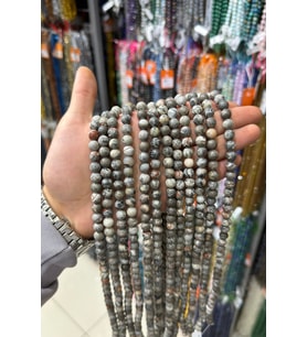 Gri Jasper Taşı Gri 8mm Doğal Taş Dizi