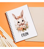 Tavşan Tasarımlı Kişiye Özel Defter