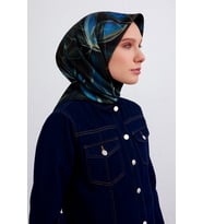 Armine Tivil Saf İpek Eşarp 9406 - 35 Yeşil Karışık Desen