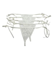 ASM1229 Kadın 5 Li Ekru Tül Enna String Tanga