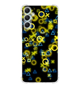 Samsung Galaxy A34 Uyumlu Köşe Korumalı Antişok Kapak Semboller Tasarımlı Şeffaf Silikon Kılıf