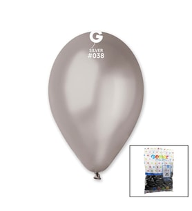 GM-110-38 METALİK - GÜMÜŞ BALON 11&amp;apos;&amp;apos; - 28CM - 100 PARÇA (5343)