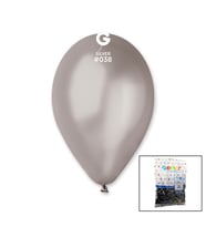 GM-110-38 METALİK - GÜMÜŞ BALON 11&amp;apos;&amp;apos; - 28CM - 100 PARÇA (5343)