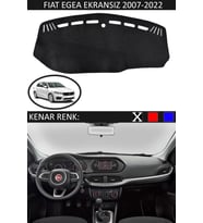 Fiat Egea Ekransız 2007-2022 Için Uygun Torpido Koruma Halısı Siyah Kenar Renk Siyah