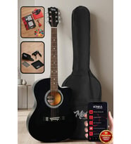 Midex RG-540BK Kaliteli Kesik Kasa Siyah 40 İnç Akustik Gitar Seti 4/4 Yetişkin