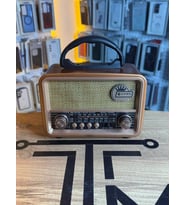 Retro Metal Tasarım Radyo Bluetooth FM AM SW USB TF Kart Girişli Speaker (Koyu Kahverengi)