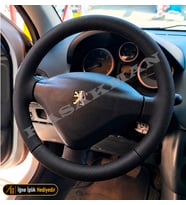 Peugeot 206+ Dikme Direksiyon Kılıfı Premium Komple Delikli Deri Siyah Dikiş İçi 207 Kokpitli-Urban-Comfort 2009-2012