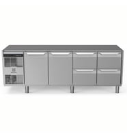 Electrolux Professional Endüstriyel Soğutmalı Tezgah, "heavy Duty", Aısı304, -2°/+10°c, Dijital, Tropikal - 590 Lt, 2 Kapılı + 4x½ Çekmeceli Üst Tablasız EH4H7AABB