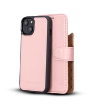 Bouletta Apple iPhone 14 Uyumlu Deri Cüzdanlı Kılıf MWWN NU2 Pembe
