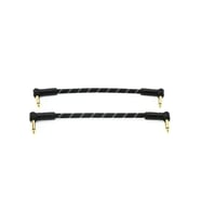 Fender 0990820087 Deluxe 2-Pack L/L Uçlu Siyah Tweed Yama Kablosu (15cm) Pedalboard İçin 2'li Paket Açılı Jaklar ve Dayanıklı Tweed Örgü