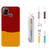 INFINIX Smart 4 5 6 Zero 8 S5 Pro Kılıf Kablo Koruma Spiral Silikon Sarı Kırmızı Boya 1708