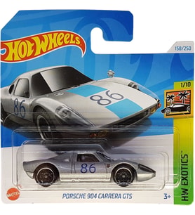 Hot Wheels - Porsche 904 Carrera Gts - Hw Exotics 1/10 - Hry73 - Kısa Kart - Gümüş Metalik - Mattel  (Çok Renkli)