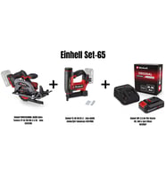 Einhell Set-65(Akülü Daire Testere 18/136+18/32 Akülü Çivi Tab+18V 2,5 Ah Akü Şarj Cihazı)