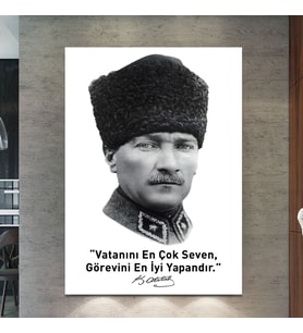 Atatürk Makam Panosu Mustafa Kemal Kanvas Tablo (8 Farklı Ölçü)