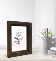 BK Gift Banyo Dekoratif Doğal Masif Ahşap Çerçeve 15x20cm-20 (Beyaz)