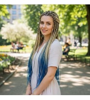 Afrika Örgüsü Ve Rasta İçin Sen Ombreli / Platin / Lacivert