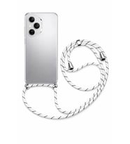 Honor 400 Pro Boyun Askılı Şeffaf Silikon Kılıf Beyaz