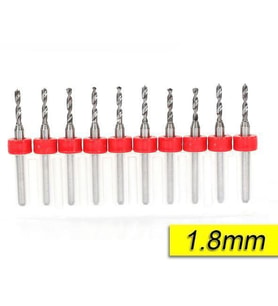 PCB Mikro Karbür CNC Matkap Ucu 10lu Set 1,80mm Tungsten 18 Shank