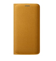 Galaxy S6 Edge ile Uyumlu Flip Wallet (Tekstil) Sarı EF-WG925BYEGWW