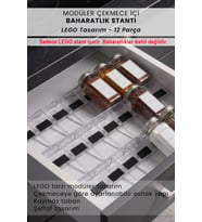 Modüler Çekmece İçi Baharatlık Standı LEGO Tasarım Birleştirilebilir Düzenleyici Set 12 parça