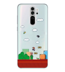 Redmi Note 8 Pro Uyumlu Süper Mario Tasarımlı Şeffaf Telefon Kılıfı
