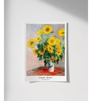 Çerçevesiz Poster Claude Monet Ayçiçeği Buketi (Çok Renkli)