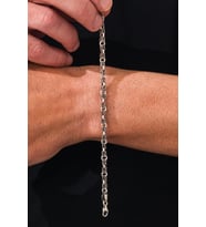GÜMÜŞ 5 MM ERKEK KRAL KAFES OKSİTLİ KARARTMALI ZİNCİR BİLEKLİK