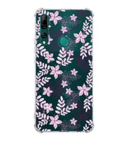 PrintiFy Huawei Y9 Prime 2019 Uyumlu Köşe Korumalı Floral Pudra Tasarımlı Şeffaf Silikon Kılıf