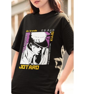 Anime Jotaro Kujo Tişört (Siyah)