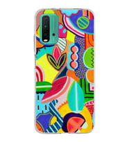 PrintiFy Poco M3 ile Uyumlu Retro Color 6  Kamera Korumalı Şeffaf  Kılıf