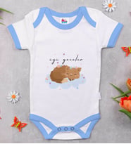 BK Kids İyi Geceler Tasarımlı Mavi Bebek Body Zıbın-1