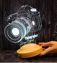 Fotoğrafçı Hediyesi DSLR Fotoğraf Makinesi Kişiye Özel 3D Led Lamba
