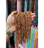 Tibet Akik Taşı Küre Kesim Kırmızı Beyaz 8mm Doğal Taş Dizi