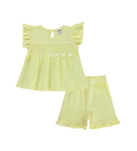 Civil Baby Gipeli Püsküllü 6-18 Ay Takım - Sarı