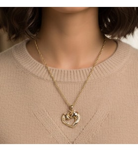 XUPİNG JEWELRY İKİLİ ZİRKON TAŞLI AT MODEL KOLYE