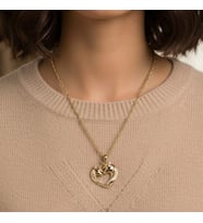 XUPİNG JEWELRY İKİLİ ZİRKON TAŞLI AT MODEL KOLYE