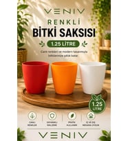 3’lü Saksı Seti - Canlı Renkler, Modern Tasarım - Saksı 1.25 L