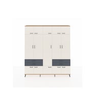 Arges Dolap 11 Raflı 4 Çekmeceli 2 Askılı 220x30x243 Çam-Aytaşı/Antrasit