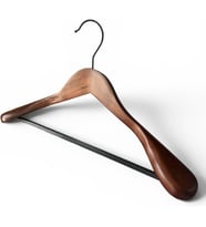 Askı, Kalın Omuz Formlu Takım Elbise Askısı, Ceket Askısı, Ceviz Renk, 4 Adet, 45 cm