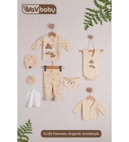 VaVBaby Organik Hastane Çıkışı 8’li Polar Bear Ekru