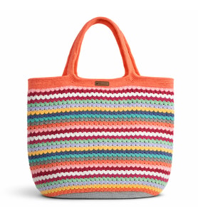 El Yapımı Koton İp Örgü Çanta – 43x47 cm – Astarlı & Çıtçıt Kapamalı Renkli Omuz Çantası Ayla Karakılçık
