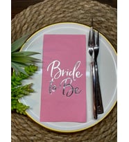 Gümüş Yaldızlı Pembe Bride To Be Peçete 16 lı