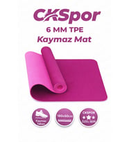 Profesyonel TPE Yoga Matı 6 mm – Kaymaz Taban Çift Katmanlı Spor Matı (Pembe)