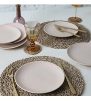 Kumlu Krem Rölyefli Pasta Tabağı 21 Cm 6 Adet Q32