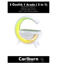 Kablosuz Şarj Led Işıklı Bluetooth Hoparlör Radyolu Müzik Çalar Saatli Telefon Standı 3in1 Speaker